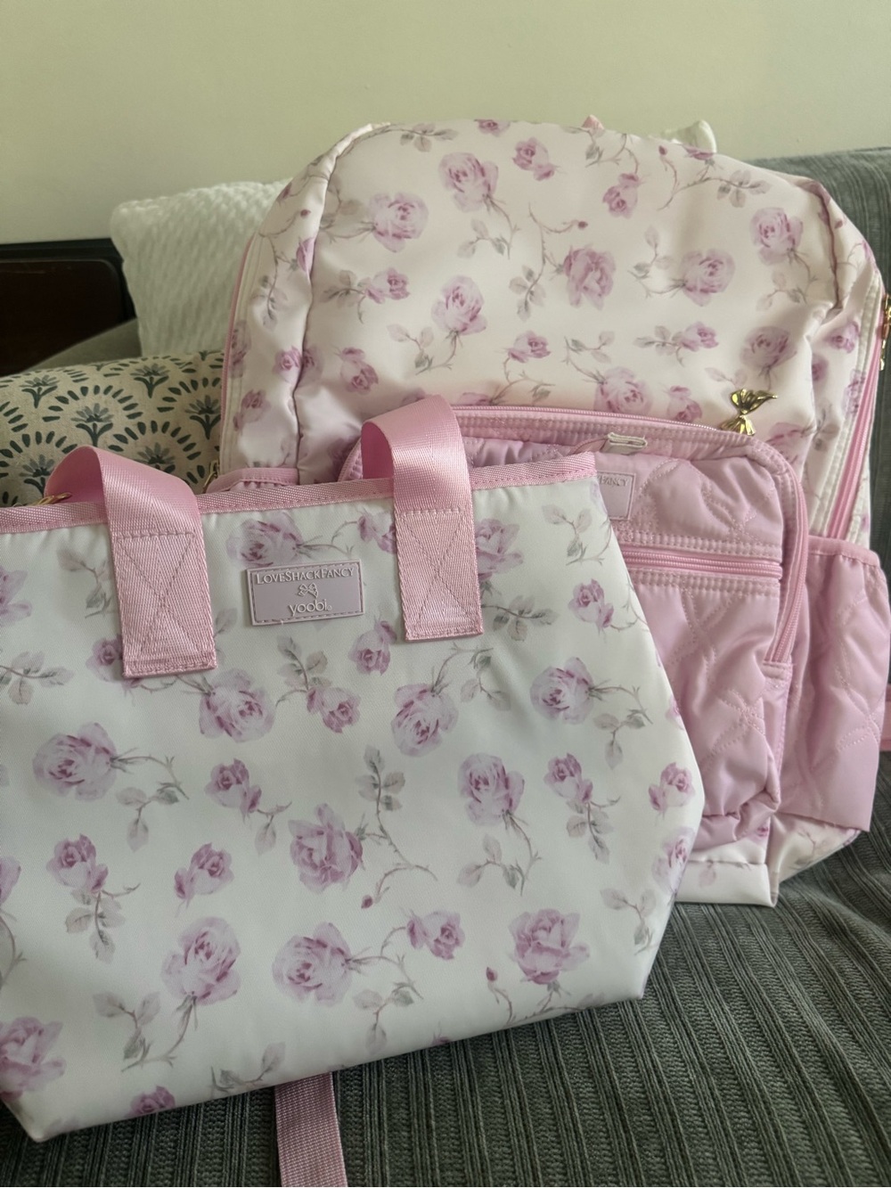 LoveShackFancy Pink Floral Tote and Backpack Set by Target